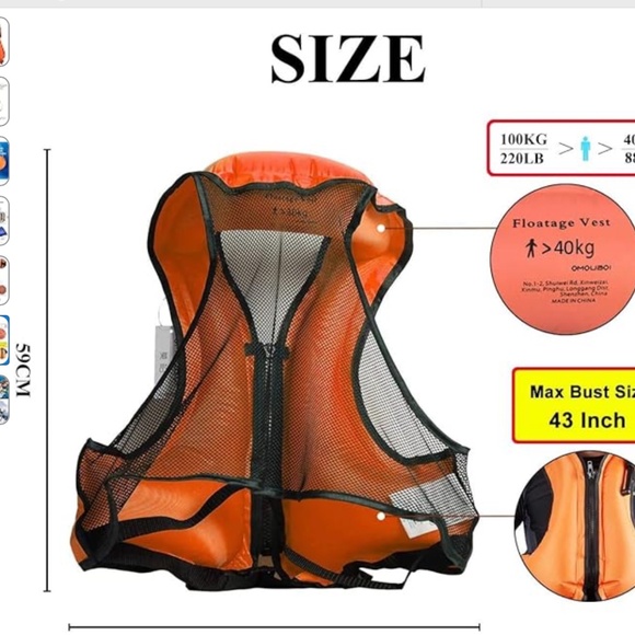 Omoubo Floatage Jacket in Red and Black NWT - Picture 2 of 4